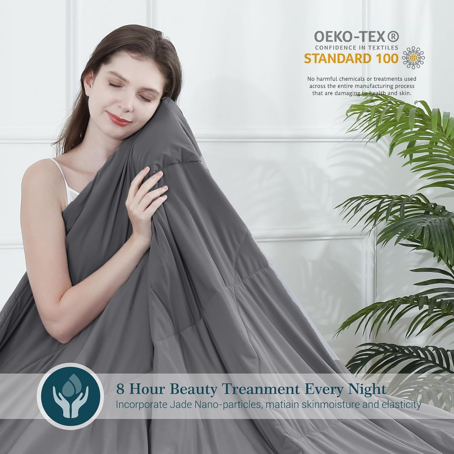 ALANDA Revolutionary Cooling Comforter Queen Size Lightweight Summer Comforter Japanese Arc-Chill Cold Tech Fabric Cooling comforter - Gray 79" x 87"