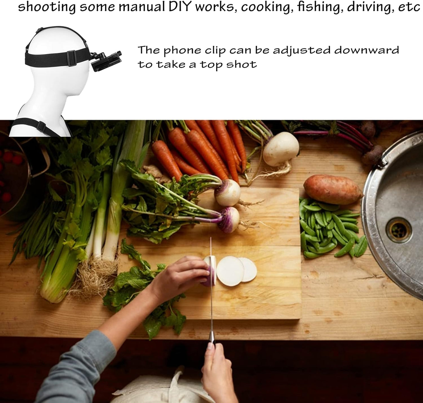 ALANDA POV Shooting & Sports Shooting Integrates Headset and Chest Strap Phone Holder