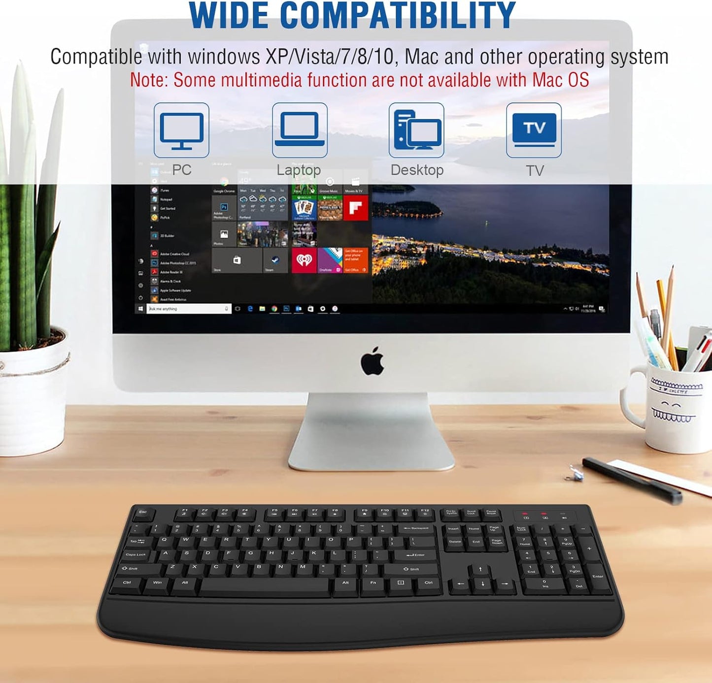 ALANDA Full-sized Ergonomic Wireless Keyboard