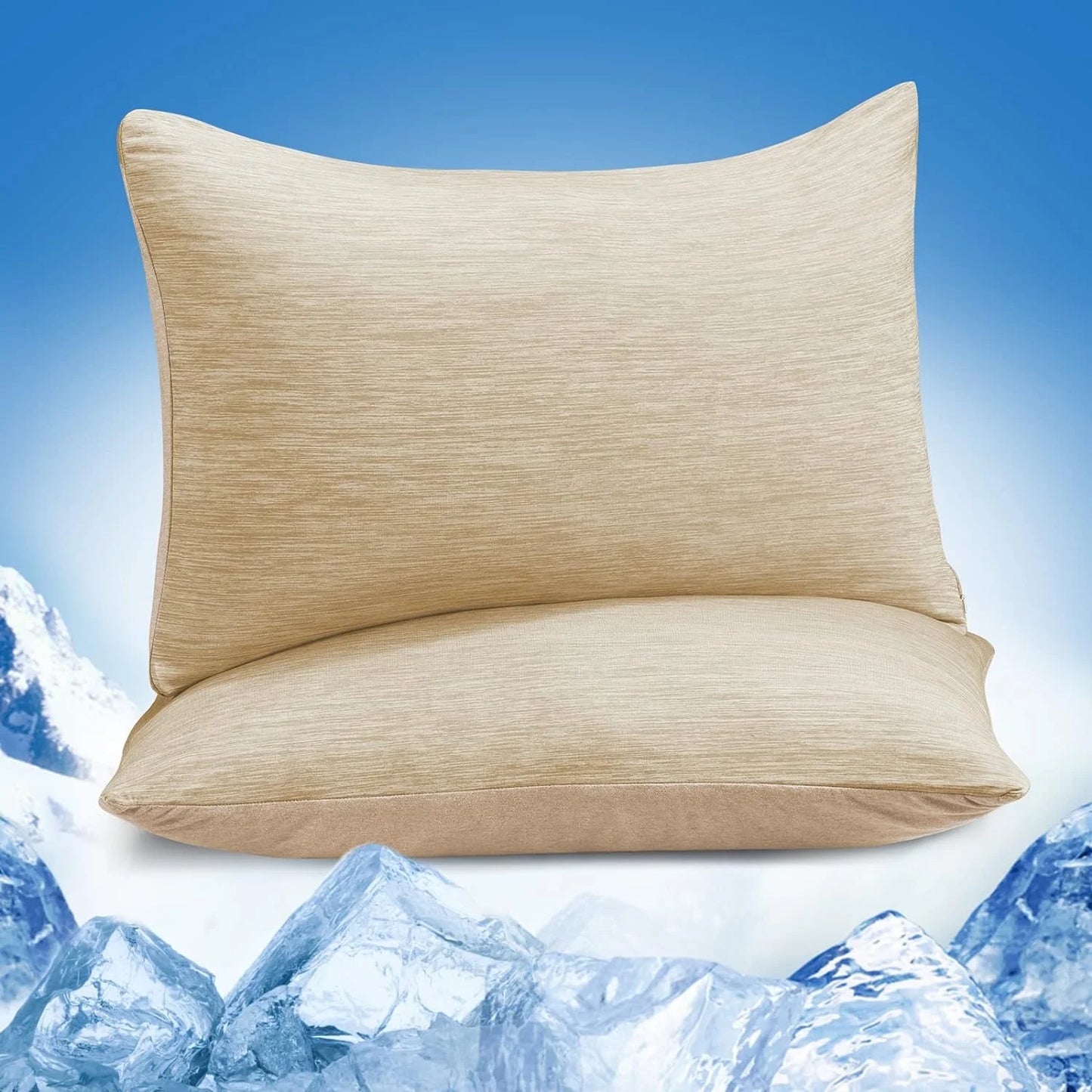 Alanda Cooling Pillowcase, Arc-Chill Cooling Pillowcase Double-Sided Design, Breathable Skin-Friendly Zipperd Summer Pillowcase