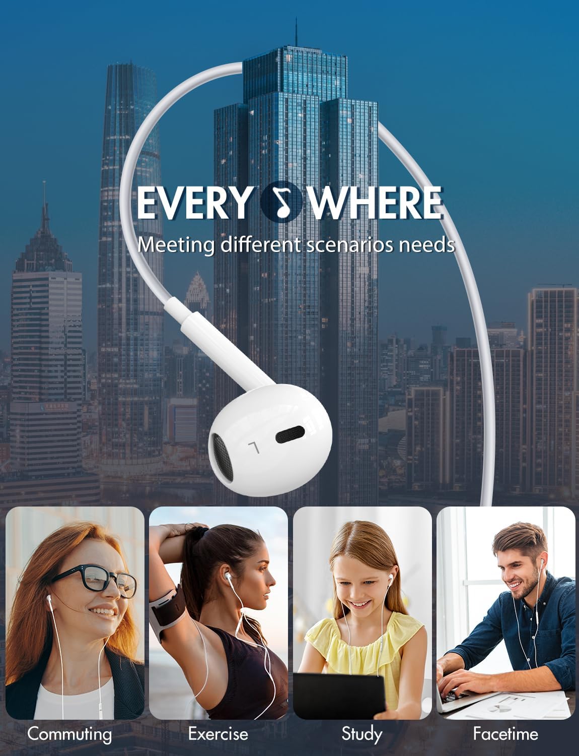 Alanda Wired Earphones Overwhelmingly Lightweight and Comfortable Fit
