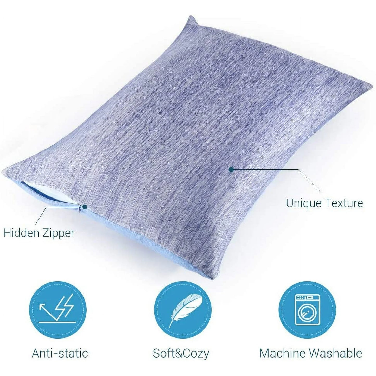 Alanda Cooling Pillowcase, Arc-Chill Cooling Pillowcase Double-Sided Design, Breathable Skin-Friendly Zipperd Summer Pillowcase