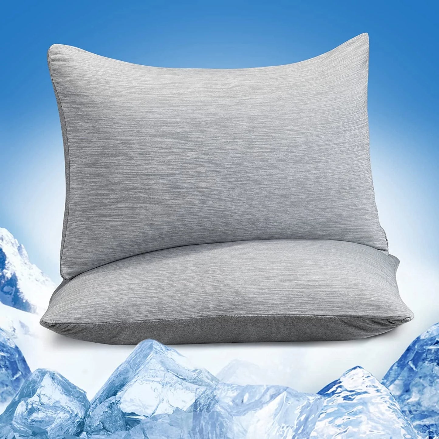 Alanda Cooling Pillowcase, Arc-Chill Cooling Pillowcase Double-Sided Design, Breathable Skin-Friendly Zipperd Summer Pillowcase